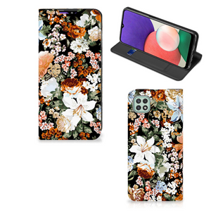 Smart Cover voor Samsung Galaxy A22 5G Dark Flowers