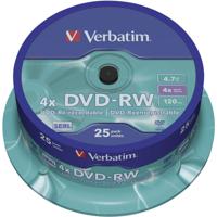 Verbatim 43639 DVD-RW disc 4.7 GB 25 stuk(s) Spindel Herschrijfbaar - thumbnail