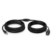 ACT AC6110 Actieve USB verlengkabel USB 2.0, kabel 10m, versterkt tot 2x USB signaal, incl. voedingsingang 5V, voor printer, camera, muis etc.
