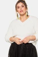 Ulla Popken Pullover, V-hals, oversized - Grote Maten