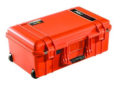 PELI 1535 Air Extreem lichte transporttrolley voor camera-apparatuur, water- en stofdicht, 27 liter volume, zonder schuimrubberen inzetstuk, kleur: oranje