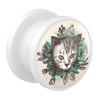 Tunnel met cat design Acryl Tunnels & Plugs - thumbnail