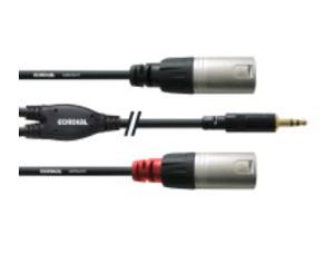 Cordial CFY1.8WMM Intro verloopkabel 3.5mm TRS jack - 2x XLR 1.8m zwart