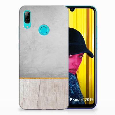 Huawei P Smart 2019 Bumper Hoesje Wood Concrete Huawei P Smart 2019 Bumper Hoesje Wood Concrete