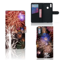 Huawei Y7 (2019) Wallet Case met Pasjes Vuurwerk - thumbnail