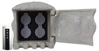 HEITRONIC – steen energie splitters 4 x Radio bediening met IP44 sokkel