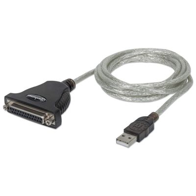 Manhattan USB 1.1 Aansluitkabel [1x USB 1.1 stekker A - 1x D-sub bus 25-polig] Adapter 1.80 m