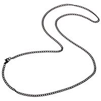 LGT Jewels Cubaanse koord ketting Zwart 3mm-60cm - thumbnail