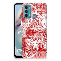 Silicone Back Case Motorola Moto G60 Angel Skull Rood