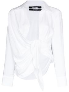 Jacquemus chemise La Chemise Bahia à design drapé - Blanc