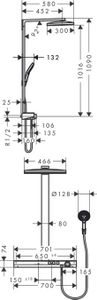 Hansgrohe Rainmaker Select 460 2jet Showerpipe Wit-chroom