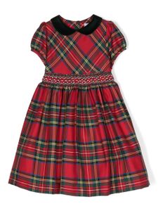 Siola robe mi-longue brodée à motif tartan - Rouge