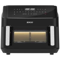 SOGO Human Technology FRE-SS-10895 XXL Airfryer 2600 W Timerfunctie, Oververhittingsbeveiliging, Met display Zwart - thumbnail