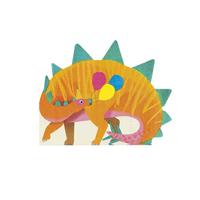 Talking Tables Set van 16 dinosaurusservetten in stegosaurusvorm, kleurrijk papieren servies voor kinderverjaardag, uniseks partyware voor jongens of meisjes