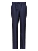 Dolce & Gabbana pantalon à logo en soie brodé DG Essentials - Bleu