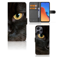 Xiaomi Redmi 12 Telefoonhoesje met Pasjes Zwarte Kat