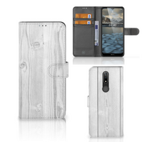 Nokia 2.4 Book Style Case White Wood - thumbnail