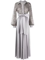 Badgley Mischka robe longue à perles - Violet - thumbnail