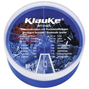 Klauke ST31B Assortiment adereindhulzen 0.5 mm², 0.75 mm², 1 mm², 1.5 mm², 2.5 mm² Deels geïsoleerd Wit, Blauw, Rood, Zwart, Grijs 400 onderdelen