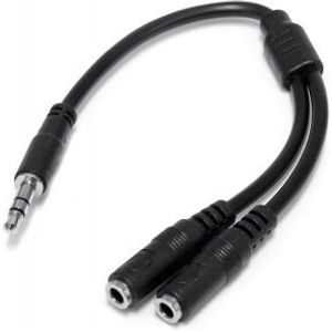 StarTech.com Slanke Stereo Splitterkabel Y-adapter 3,5mm Mannelijk naar 2x 3,5mm Vrouwelijk