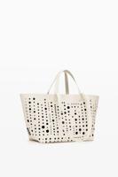 Shopper tas met cirkels - WHITE - U