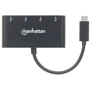 Manhattan 162746 interface hub USB 3.2 Gen 1 (3.1 Gen 1) Type-C 5000 Mbit/s Zwart