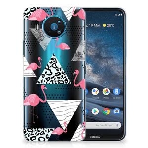 Nokia 8.3 TPU Hoesje Flamingo Triangle