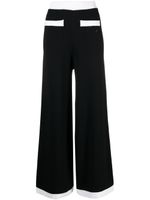 Karl Lagerfeld pantalon ample à bords contrastants - Noir