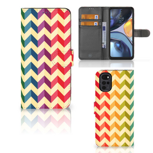 Motorola Moto G22 Telefoon Hoesje Zigzag Multi Color