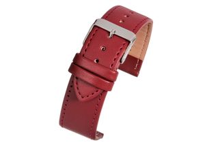 Horlogeband Universeel X107SRO / 24MM Leder Rood 24mm