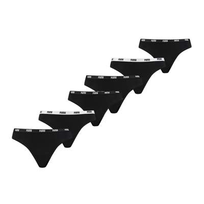 Puma 6-pack dames strings - zwart Puma 6-pack dames strings - zwart