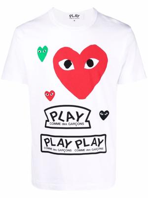 Comme Des Garçons Play T-shirt met print - Wit