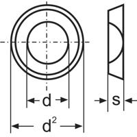 Onderlegring 5.3 mm 10 mm Staal Verzinkt 100 stuk(s) TOOLCRAFT A5,3 D125:A2K 194701