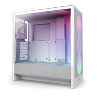 NZXT H5 Flow RGB - Compact ATX Mid-Tower PC Gaming Case - Hoge Luchtstroom - F360 RGB Core Fan Inbegrepen - 360mm Voorkant & 240mm Bovenkant Radiator Ondersteuning - Gehard Glas - Wit