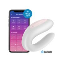 Satisfyer - Double Joy Bluetooth Stellen Vibrator Wit - thumbnail