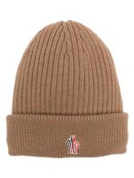 Moncler Grenoble logo-embroidered padded wool beanie - Marron