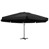 Parasol met aluminium paal 500 cm zwart - thumbnail