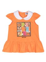 Moschino Kids ensemble haut-robe à logo imprimé - Orange