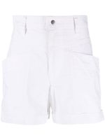 MARANT ÉTOILE short court en coton à taille haute - Blanc - thumbnail