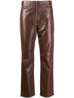 Wandler pantalon en peau d'agneau à taille haute - Marron