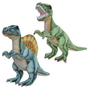 Speelgoed set van 2x pluche dino knuffels T-Rex en Stegosaurus van 30 cm