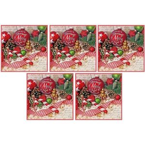 100x Kerst servetten in kerstsfeer 33 x 33 cm