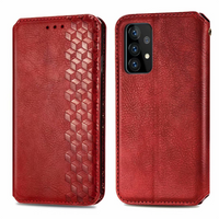 iPhone 14 hoesje - Bookcase - Pasjeshouder - Portemonnee - Diamantpatroon - Kunstleer - Rood