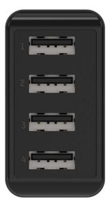 Ansmann HomeCharger HC430 USB-oplader 30 W Thuis Uitgangsstroom (max.) 6000 mA Aantal uitgangen: 4 x USB 2.0 bus A