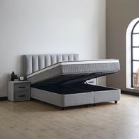 2-Persoons Boxspring Met Opbergruimte Riona - Grijs & Beige 140x200 cm - Pocketvering - Inclusief Topper - Dekbed-Discounter.nl - thumbnail