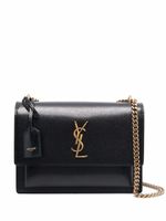 Saint Laurent sac à bandoulière Sunset médium - Noir