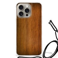 iPhone 15 Pro Max Stevig Telefoonhoesje Donker Hout