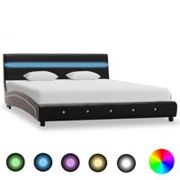 vidaXL Bedframe met LED kunstleer zwart 140x200 cm