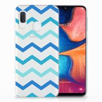 Samsung Galaxy A20e TPU bumper Zigzag Blauw