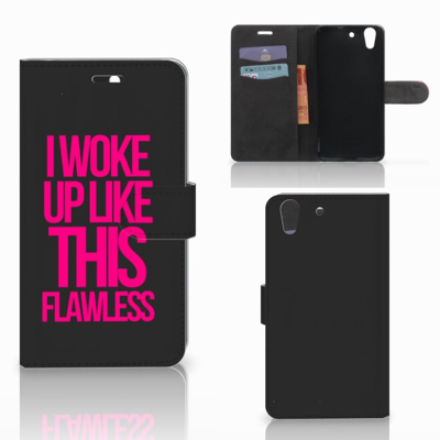 Huawei Y6 II | Honor 5A Hoesje met naam Woke Up - Origineel Cadeau Zelf Maken